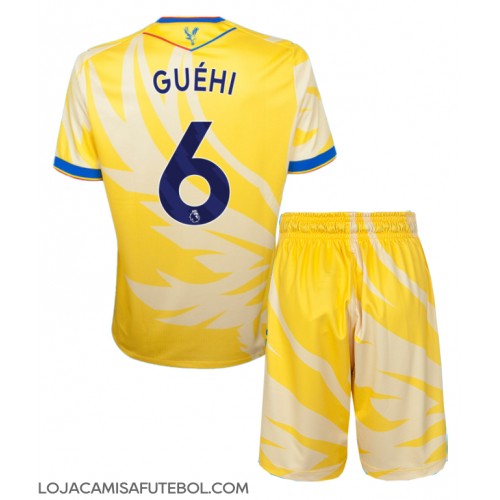 Camisa de Futebol Crystal Palace Marc Guehi #6 Equipamento Secundário Infantil 2024-25 Manga Curta (+ Calças curtas)